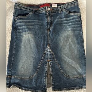 Vintage Bongo front slit jean skirt